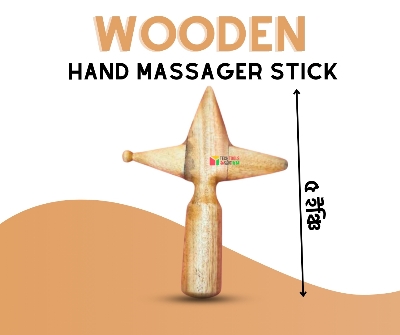 Picture of Wood Wooden Massager Tool Portable Cross Material Safety Wooden Sole Massager Handmade Traditional Expression Tool