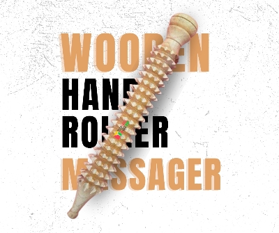 Picture of Acu Hand Roller Massager (Mahogany Wood) Home/Gym or Sports Exerciser for Men and Women 5 inch