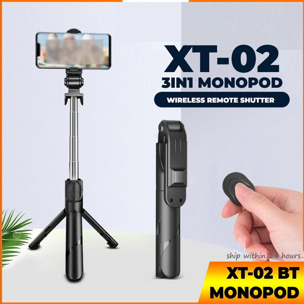 Picture of XT02 Selfie Stick Tripod Bluetooth Integrated with Foldable Mini Tripod 3