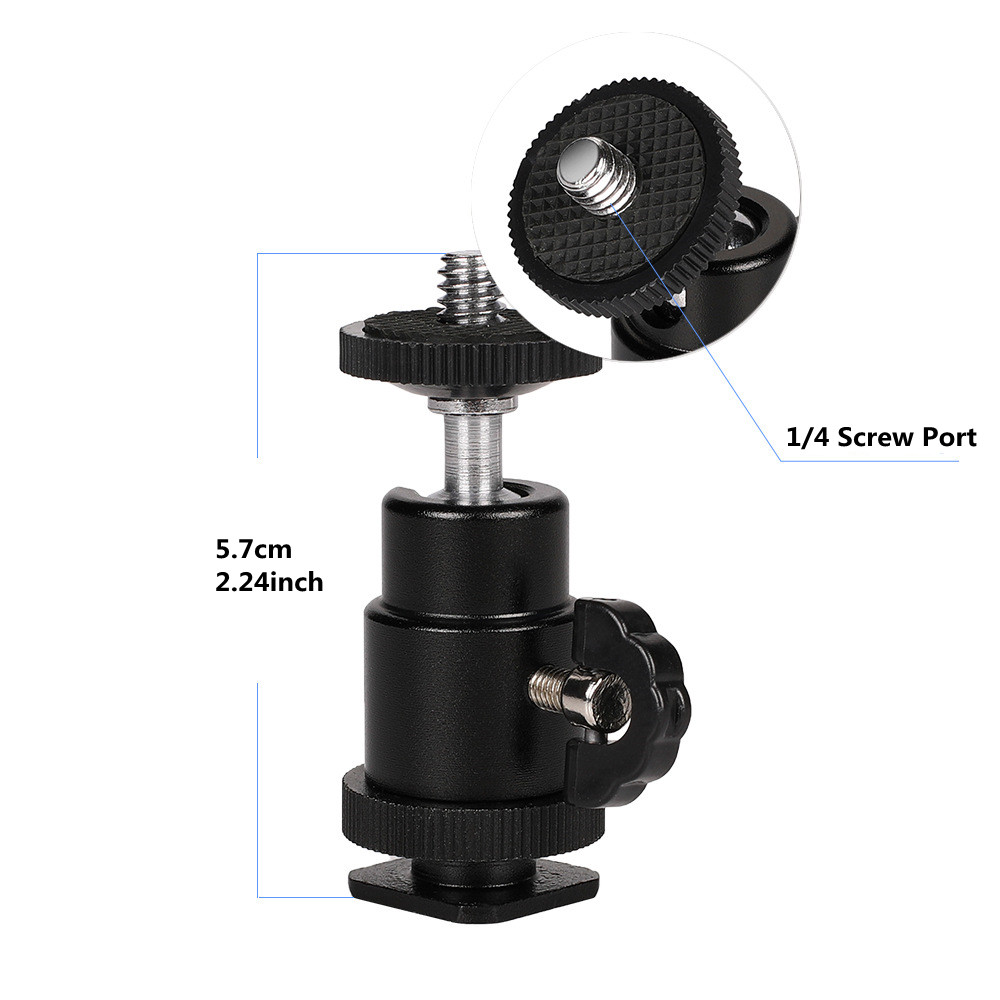 Picture of PULUZ Aluminum Rotatable ni ripod Ball Head 1/4" Screw Rotary Mount Stand for DSLR Camera