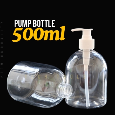 Picture of 500Ml Disposable Disinfectant Bottle Hand Wash Gel Bottle Pet Material Press Plastic Bottle White Pump Head Empty Container- 1 pcs