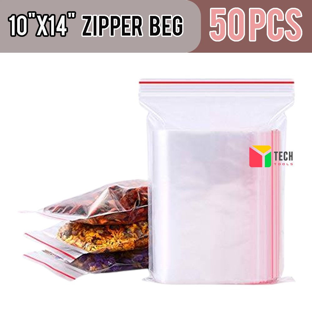 Picture of Zip/Zipper Lock Poly Bag- 10x14 inch Pack of 50 Piece