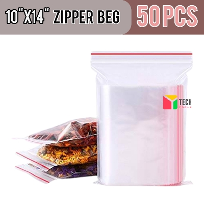 Picture of Zip/Zipper Lock Poly Bag- 10x14 inch Pack of 50 Piece