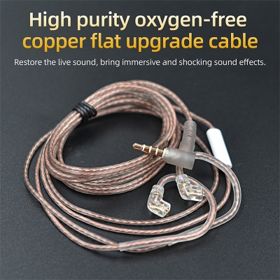 Picture of KZ Copper Cable "C" pin Replacement Cable With Mic compatible with KZ -ZSN, ZSN PRO, ZS10 PRO