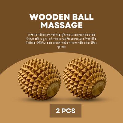 Picture of Wooden Massage Ball| Spiky Massage Ball, Hand Foot and Body Massager 2 pcs