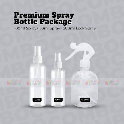 Picture of Travel set Mini Plastic Transparent Small Empty Spray Bottle Combo Package- 3 pcs