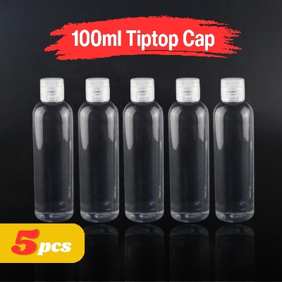 Picture of Plastic Oil Bottle Tiptop Cap 100Ml Transparent- 5pcs