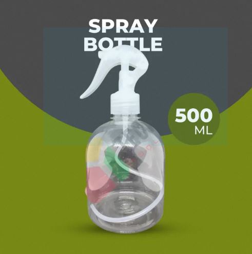 Picture of Spray Bottle 500ml with LOCK Switch Nozzle For Cleaning and Iron Water Disinfection Transparent