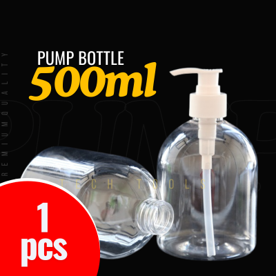 Picture of 500ml Disposable Disinfectant Bottle Hand Wash Gel Bottle PET Material Press Plastic Bottle White Pump Head Empty Container LIGHT WEIGHT- 1 pcs