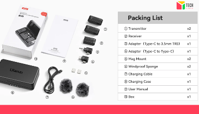 Picture of Ulanzi A100 Wireless Lavalier Mic – Perfect for Vlogging & Streaming