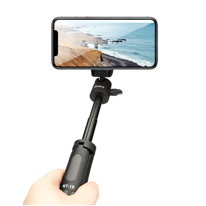Picture of Jmary MT-19 Mini Tripod Stand with Universal Mobile Phone Holder and High quality aluminum alloy Ball-Head