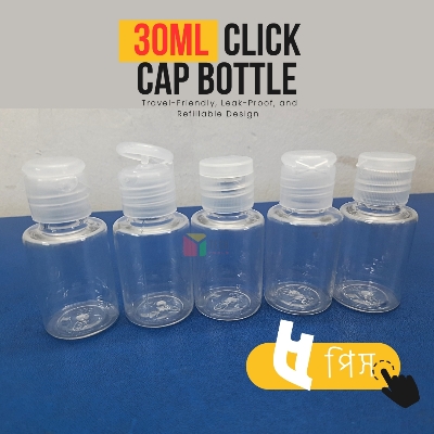 Picture of Plastic Oil Bottle Tiptop Cap 30Ml Transparent- 5pcs
