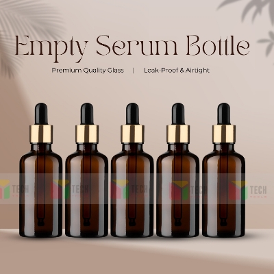Picture of Empty 30ml Dropper Bottles for DIY Cosmetics - Ideal for Essential Oils, Hair & Body Serums-5 pcs