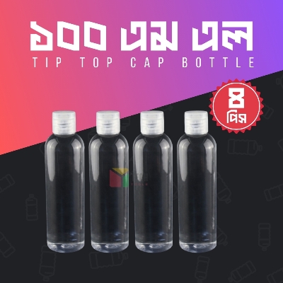 Picture of Tiptop Cap Plastic Pet Transparent Bottle 100ml- 4 pcs