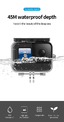 Picture of TELESIN Professional 45M Diving Waterproof Case Used For GoPro Hero 12/11/10/9 Black Sports Camera