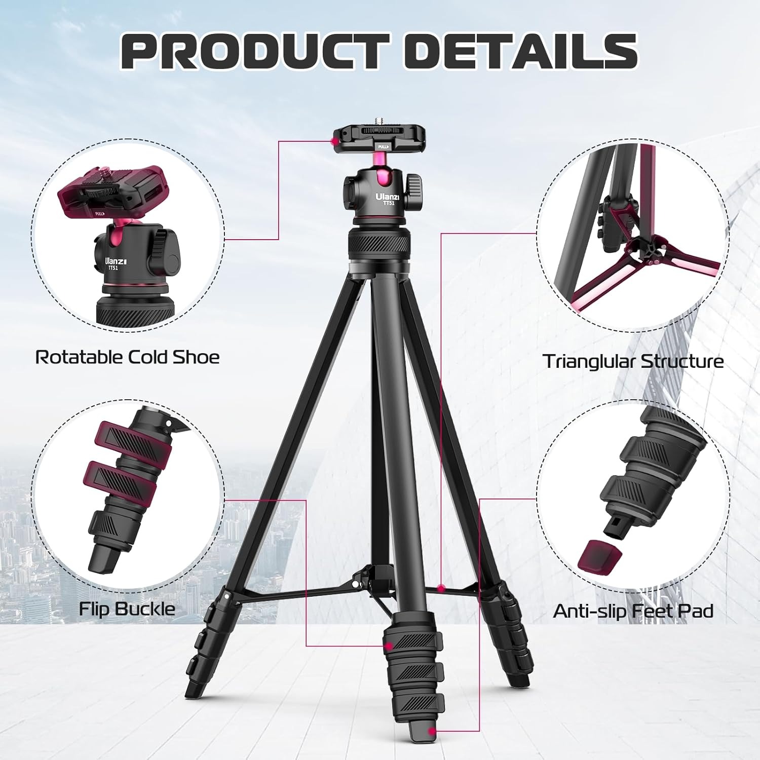 Picture of Ulanzi TT51 Aluminium Alloy Portable Tripod