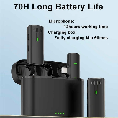 Picture of K10 Wireless Lavalier Microphone Mini Portable Noise Reduction Audio Video Recording With Charging Case For Type-C