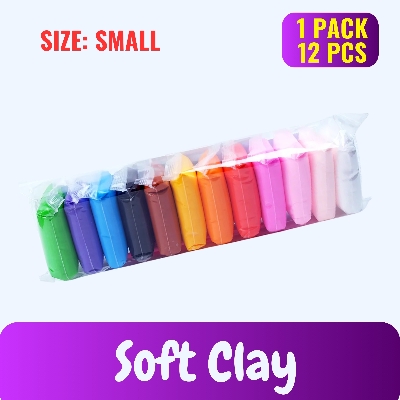 Picture of 12 Colors Soft Super Light Clay Modeling Air Dry Clay For DIY Handmade Toys | Size Small | 1 pack=12pcs