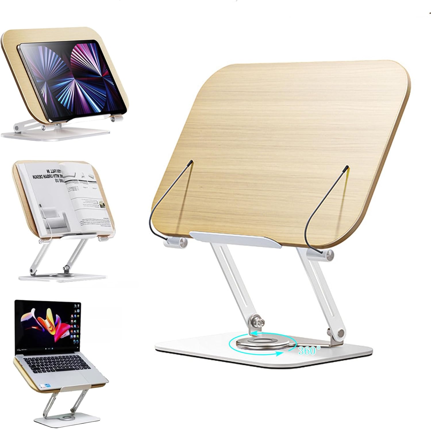 Picture of Adjustable laptop stand/Book Stand for Reading, 360° Rotating Base