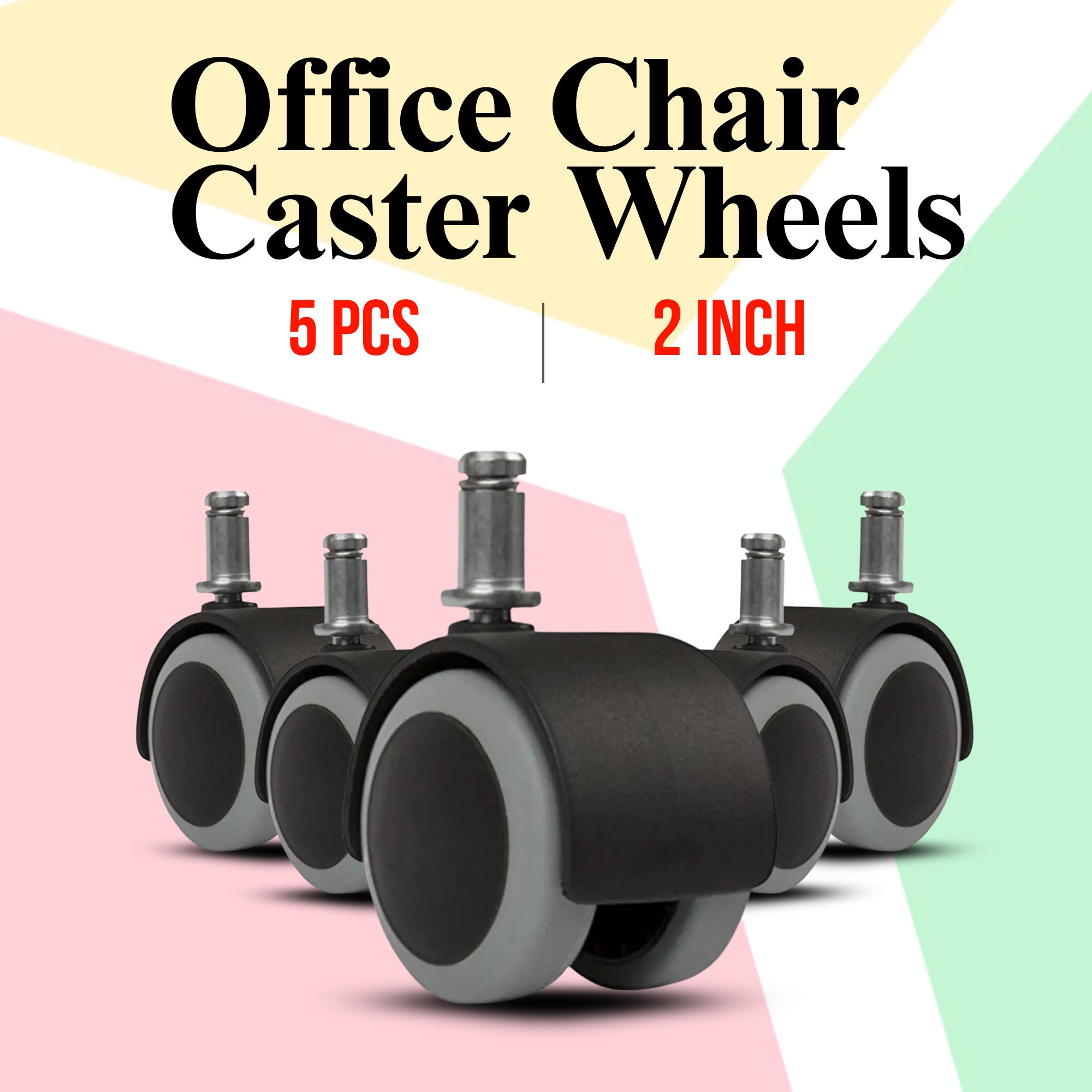 Picture of Office Chair Caster Wheels Replacement(Set of 5) Heavy Duty Caster Support up to 1000bls, 2 inch