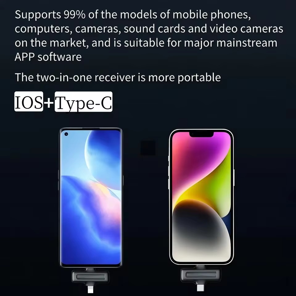 Picture of DK11 Pro Wireless portable lavalier microphone charging case With Type-C and Iphone