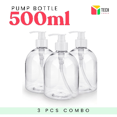 Picture of Refillable Empty Pump Plastic Bottle 500ml | 3 pcs Combo