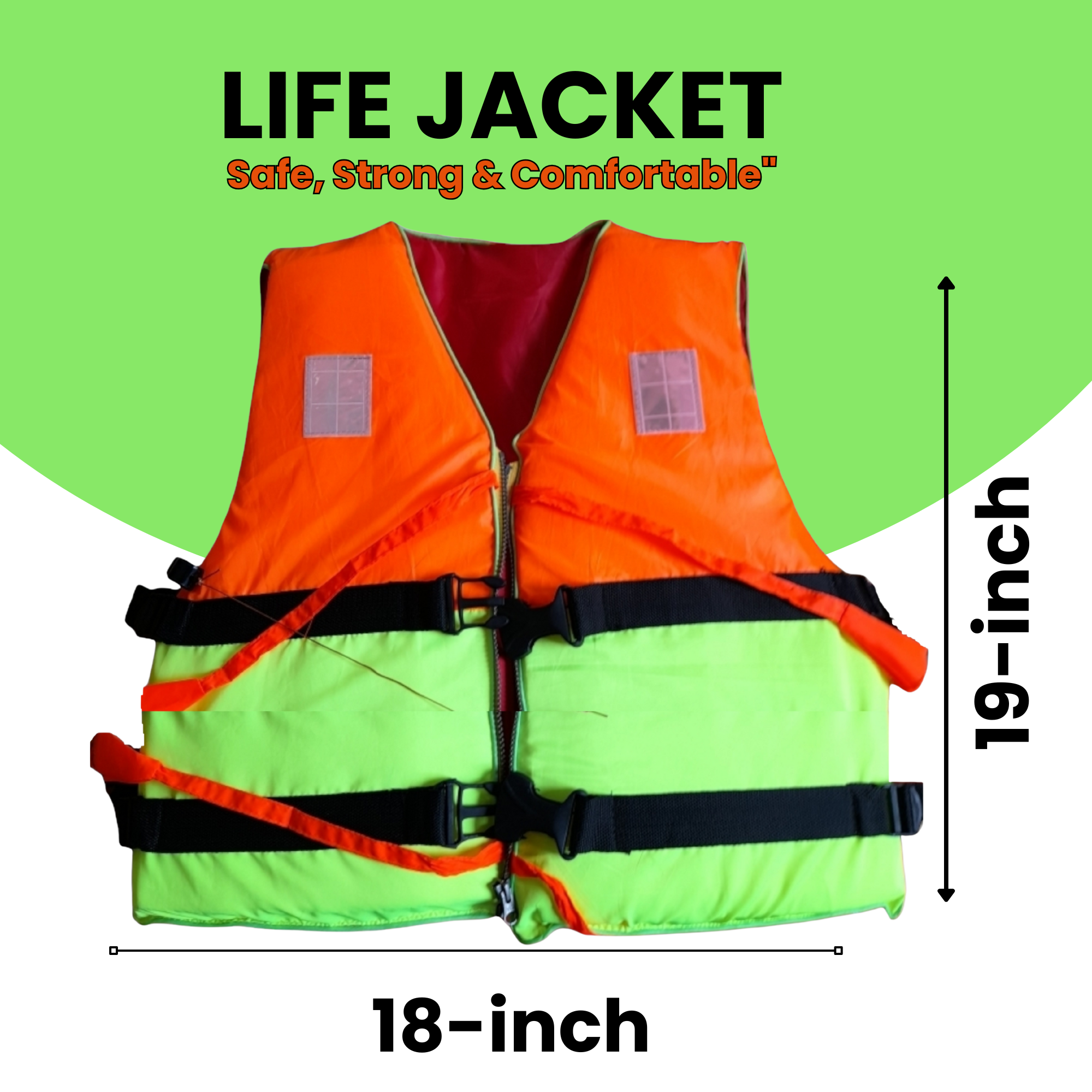 Picture of Life Jacket for Adults – Large Size Swimming & Safety Vest (18” × 19”)