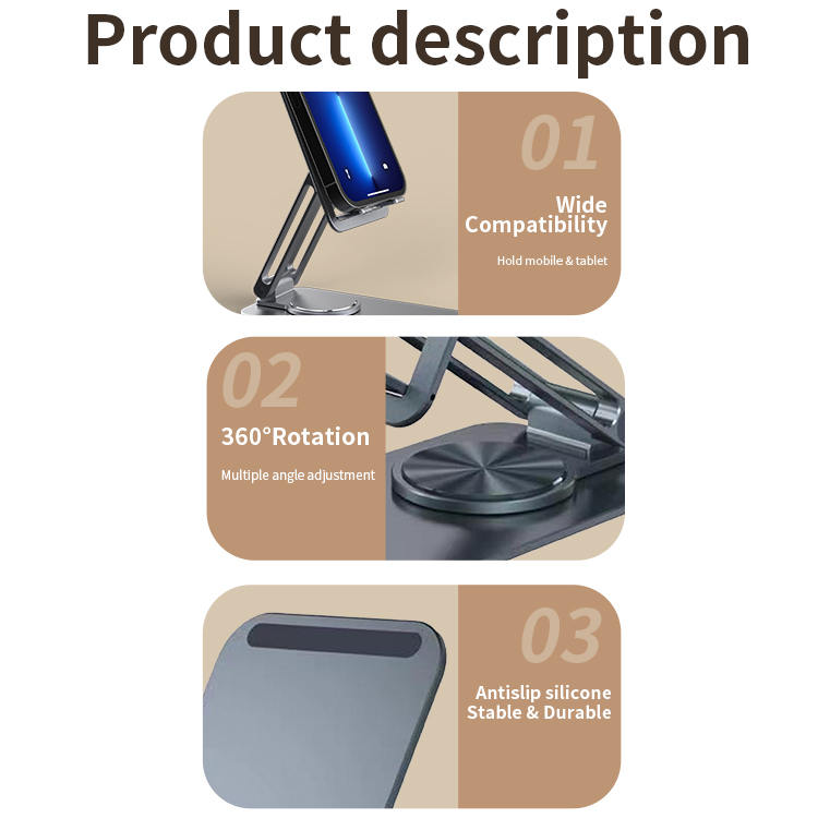 Picture of Jmary MK60 Rotating Stable and Antiskid wide compatibility foldable Desktop Holder For Mobile and Tablet