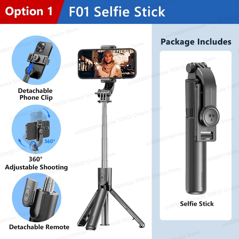 Picture of F01 Cheap New Gift Single Strap Split Phone Holder and Remote Control Mini Portable Handheld Tripod Selfie Stick