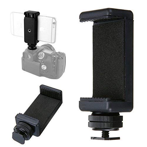 Picture of 1/4" Phone Clip Holder + Hot Shoe Adapter Mount Screw For Camera Black For Sony Canon Nikon DSLR