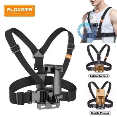 Picture of PLOKAMA CX10 Chest Strap Phone & Action Camera Mount – Hands-Free Body Belt Harness for Vlogging, Cycling & Outdoor Adventures