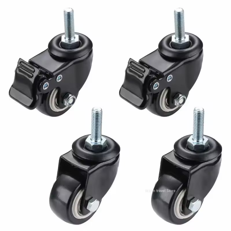 Picture of Caster Wheels 2 Inch Mute Swivel Rubber Caster Wheels Replacement Soft Safe Rollers Furniture Hardware Wheels | 1 Set (4 Pcs)