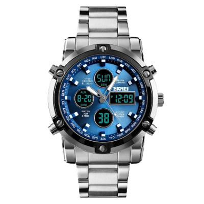 Picture of Skmei 1389 Silver Blue Multifunctional Men’s Watch