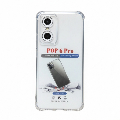 Picture of Tecno Pop 6 Pro - Premium Silicone Case Crystal Clear Soft TPU Ultra-Thin Transparent Flexible Protective Mobile Back Cover