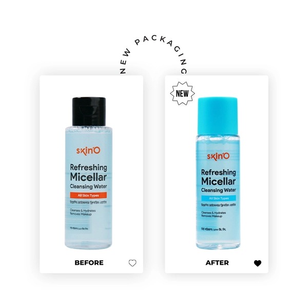 Picture of skinO Refreshing Micellar Cleansing Water - 100ml to all skin type