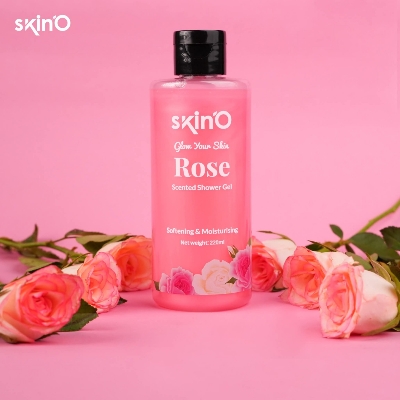 Picture of skinO Rose Scented Shower Gel - 220ml to all skin type