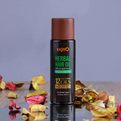 Picture of skinO Herbal Hair Oil With Dragobotania Reduces Hair fall 100ml