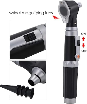 (Ear Nose &Throat) Medical Diagnostic Otoscope Ear Examination Kit with LED Lamp