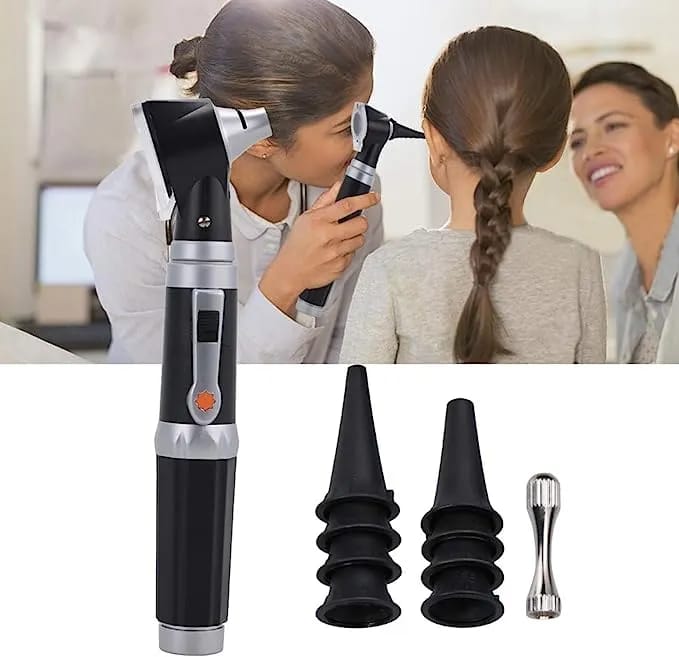 (Ear Nose &Throat) Medical Diagnostic Otoscope Ear Examination Kit with LED Lamp