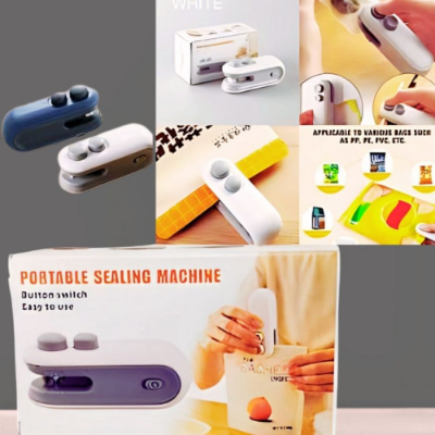 Picture of Portable Snack Sealer, Manual Bag Sealer with Cutting Tool, USB Rechargeable in bd