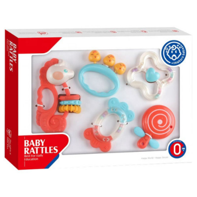 Picture of Huanger - Baby Rattles & Teether Sensory Set 5pcs - Multicolor price in BD