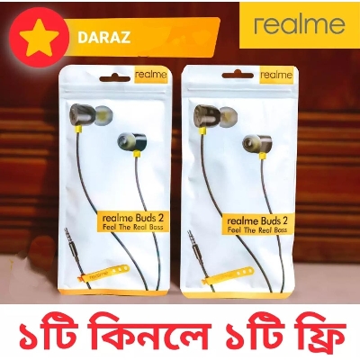 Picture of Realme Buds 2 Magnet Wired Earphones With Mic  Realme Buds 2 Magnet Subwoofer Stereo Wired Earphones  Earbuds 2 Bass  Realme Phone Earphone