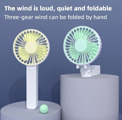 Picture of Summer Handheld Small Fan Convenient Foldable USB Rechargeable Desktop Outdoor Strong Wind Multi Range Adjustable Small Fan