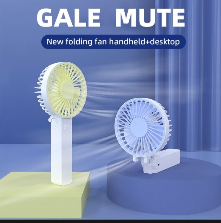 Picture of Summer Handheld Small Fan Convenient Foldable USB Rechargeable Desktop Outdoor Strong Wind Multi Range Adjustable Small Fan