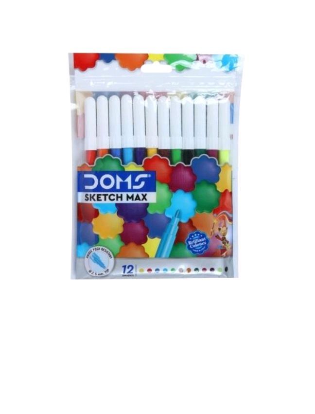 Picture of DOMS Water Color Pen, Sign Pen , Sketch max Pen - 12 pcs Big Size