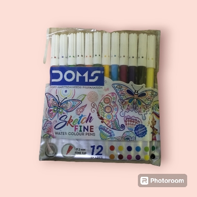 Picture of DOMS Water Color Pen, Sign Pen , Sketch Pen - 12 pcs Big Size