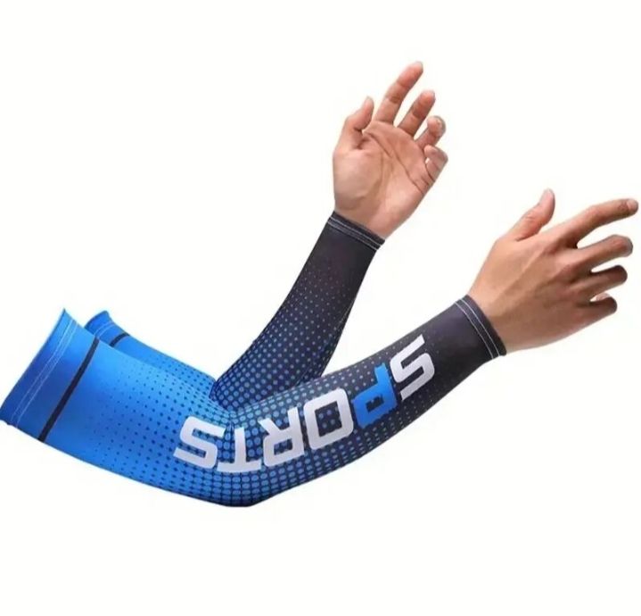 Picture of Outdoor Sun Protection Minimalist Men's Breathable Arm Protectors European And American Ice Mask Patterns, Versatile Sleeve- 1 pair