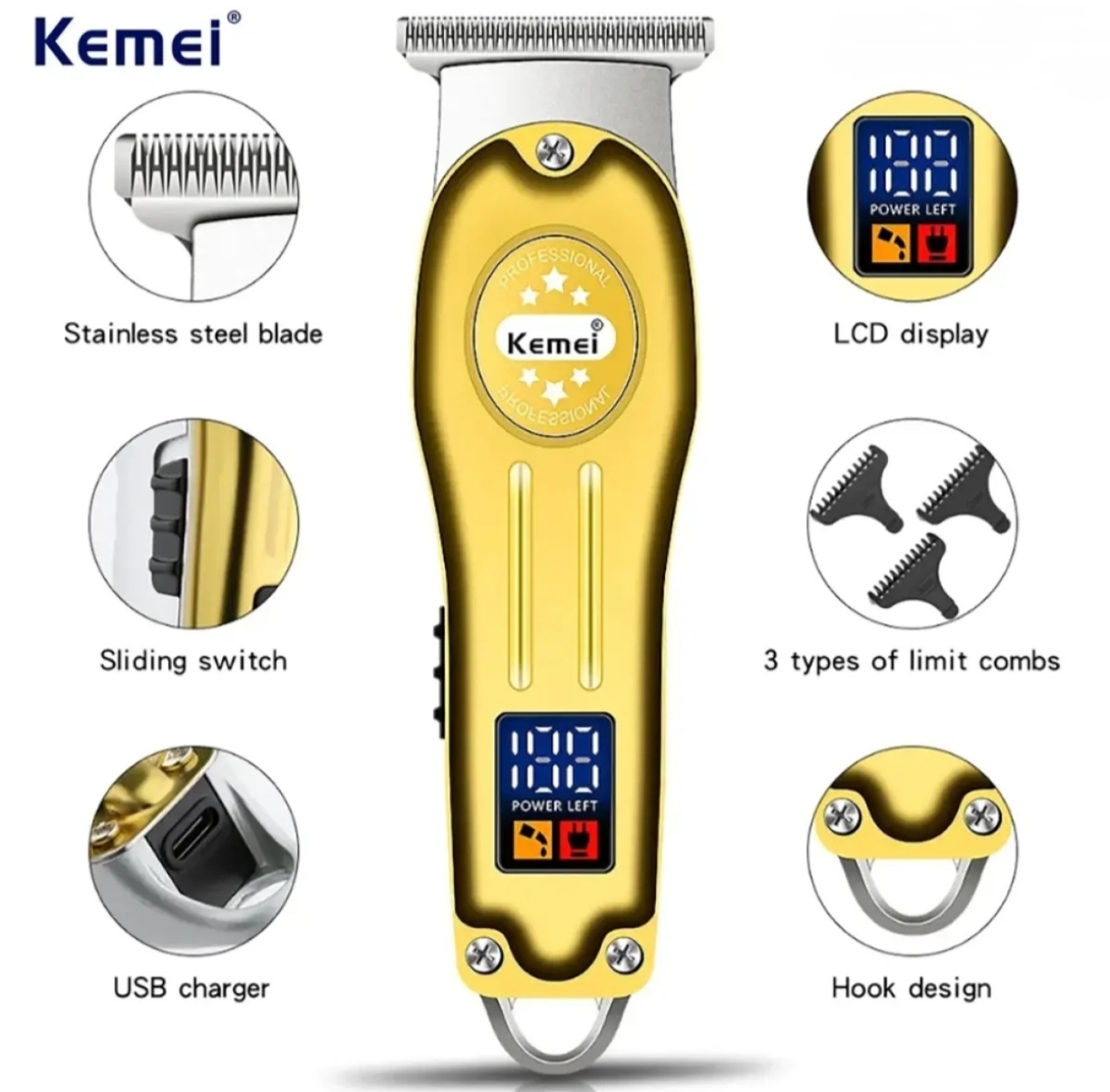 Picture of Kemei KM-678 Beard Trimmer and Hair Clipper for Men