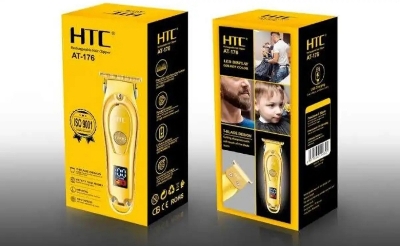 Picture of HTC AT-176 Fully Golden Metal Body Rechargeable Hair Clipper