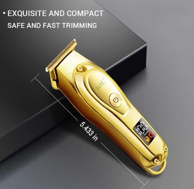 Picture of HTC AT-176 Fully Golden Metal Body Rechargeable Hair Clipper
